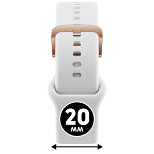 Bracelet de montre Ice-Watch silicone blanc White 20 mm boucle or rose