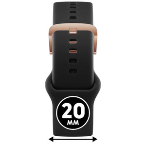 Bracelet de montre Ice-Watch silicone noir Black 20 mm boucle or rose