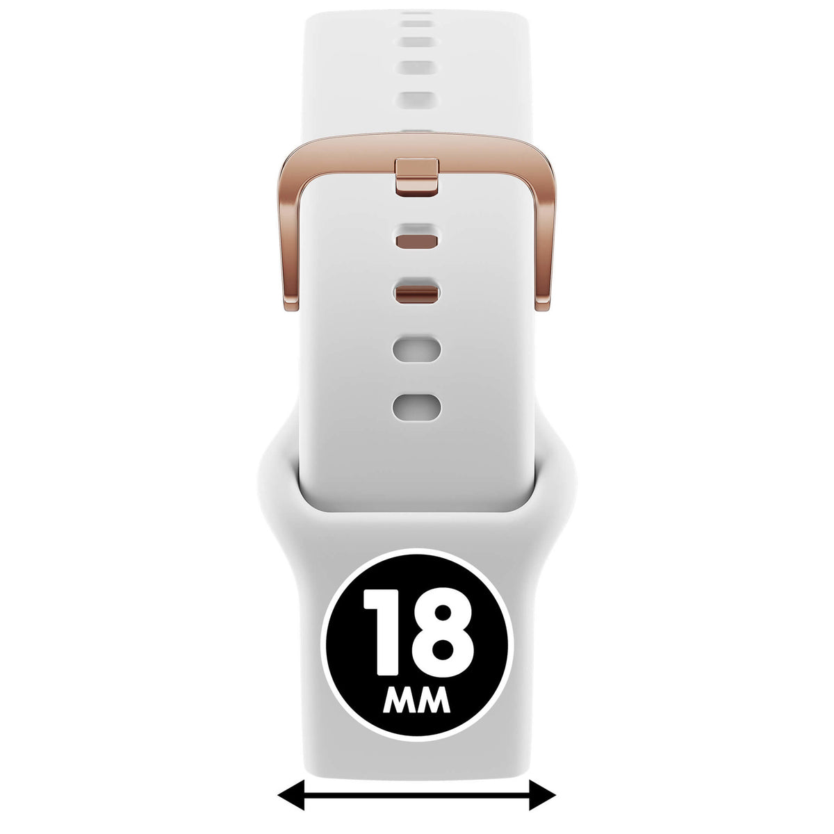 Bracelet de montre Ice-Watch silicone blanc White 18 mm boucle or rose