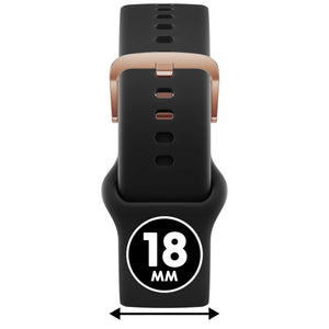 Bracelet de montre Ice-Watch silicone noir Black 18 mm boucle or rose