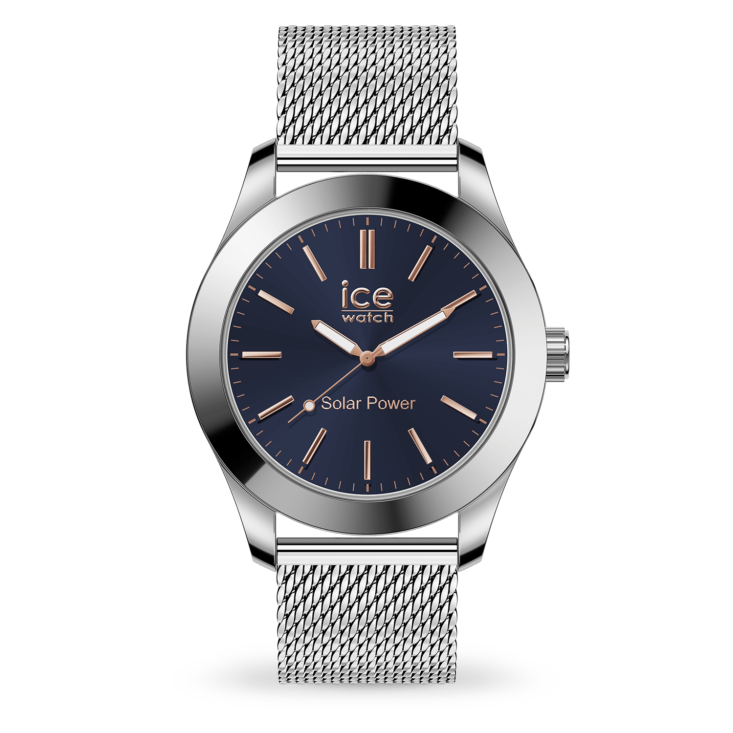 Reloj Ice-Watch Solar Power Plata Azul pulsera de acero inoxidable 023794