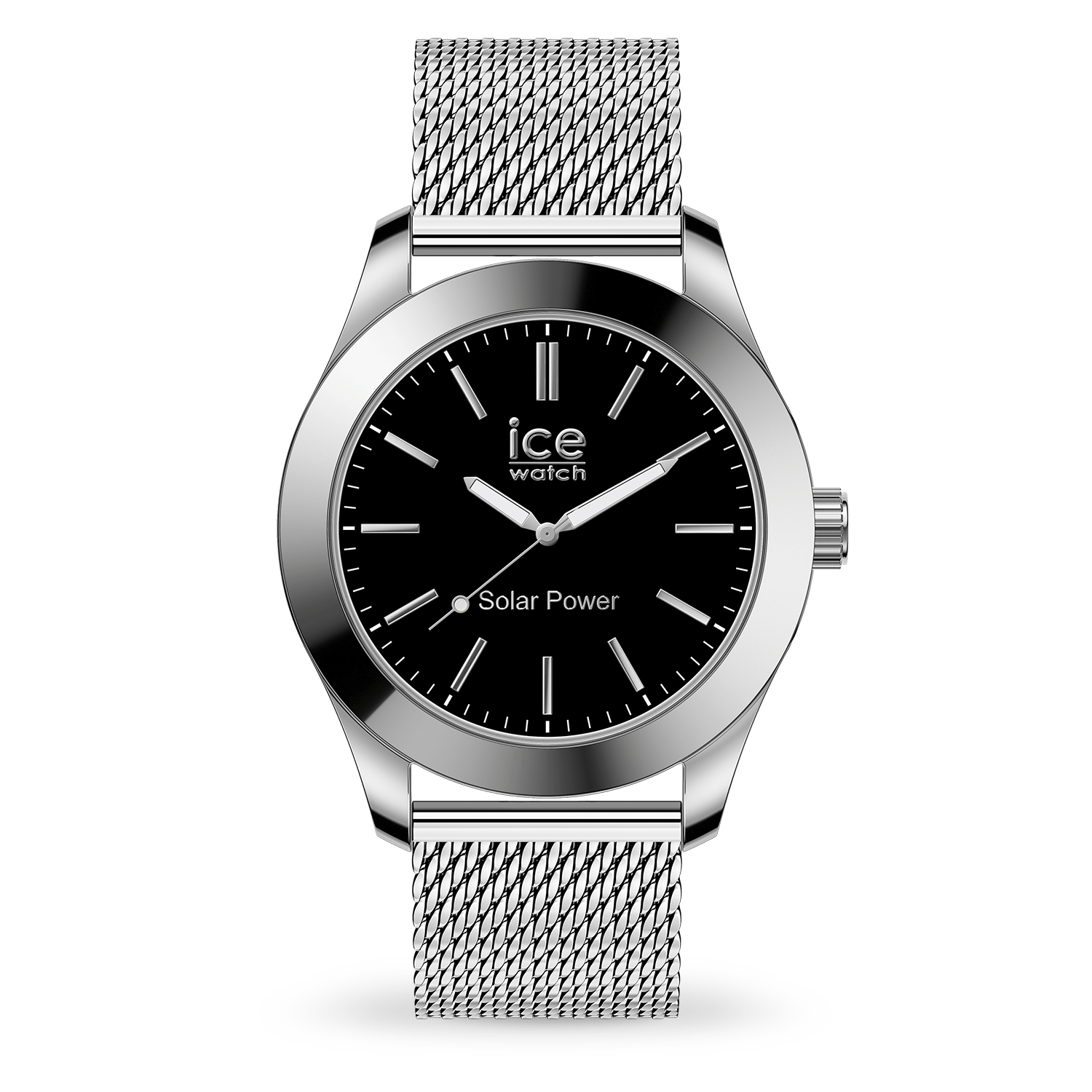 Ice-Watch STEEL SOLAR سوار من الفولاذ المقاوم للصدأ باللون الفضي والأسود 023795