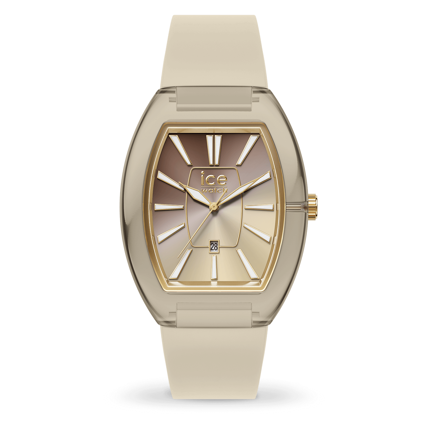 Ice-Watch DOME ベージュ ウォッチ ポリアミド ケース シリコーン ストラップ 024039