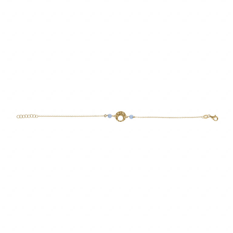 Hammered Pastille Bracelet – Silver Gilded with Fine Gold | Azuline view 2