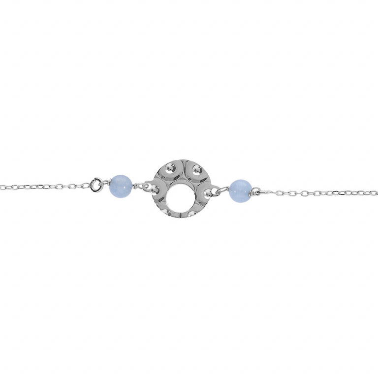 Hammered Pastille Armbånd – Sølv | Azulin
