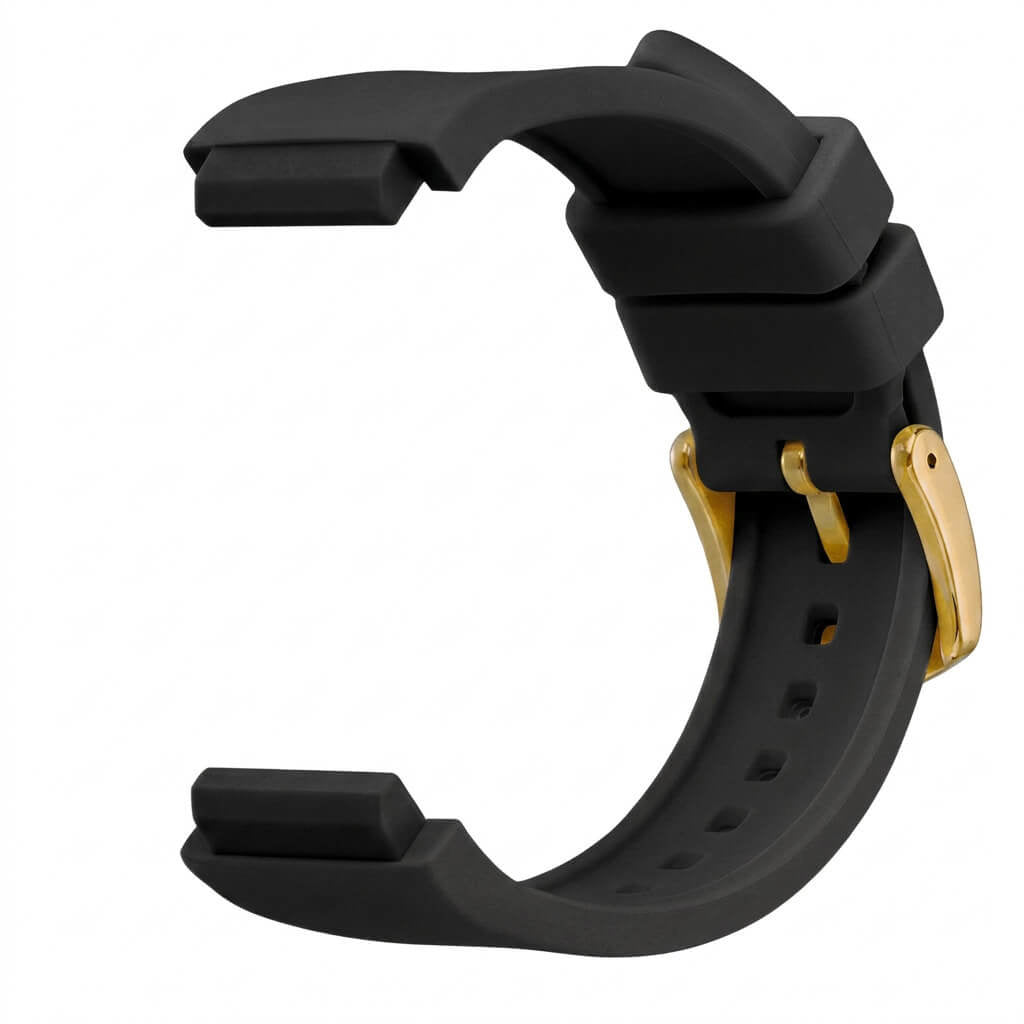 Bracelet de montre Ice-Watch silicone noir Dome Black 14 mm boucle dorée