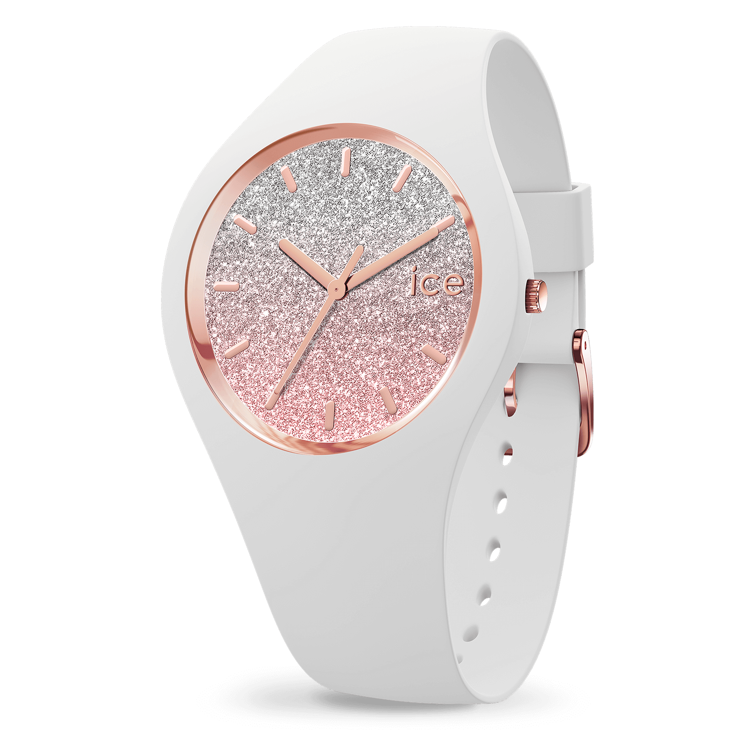 Ice-Watch LO klokke Hvit Rosa silikonetui 024519