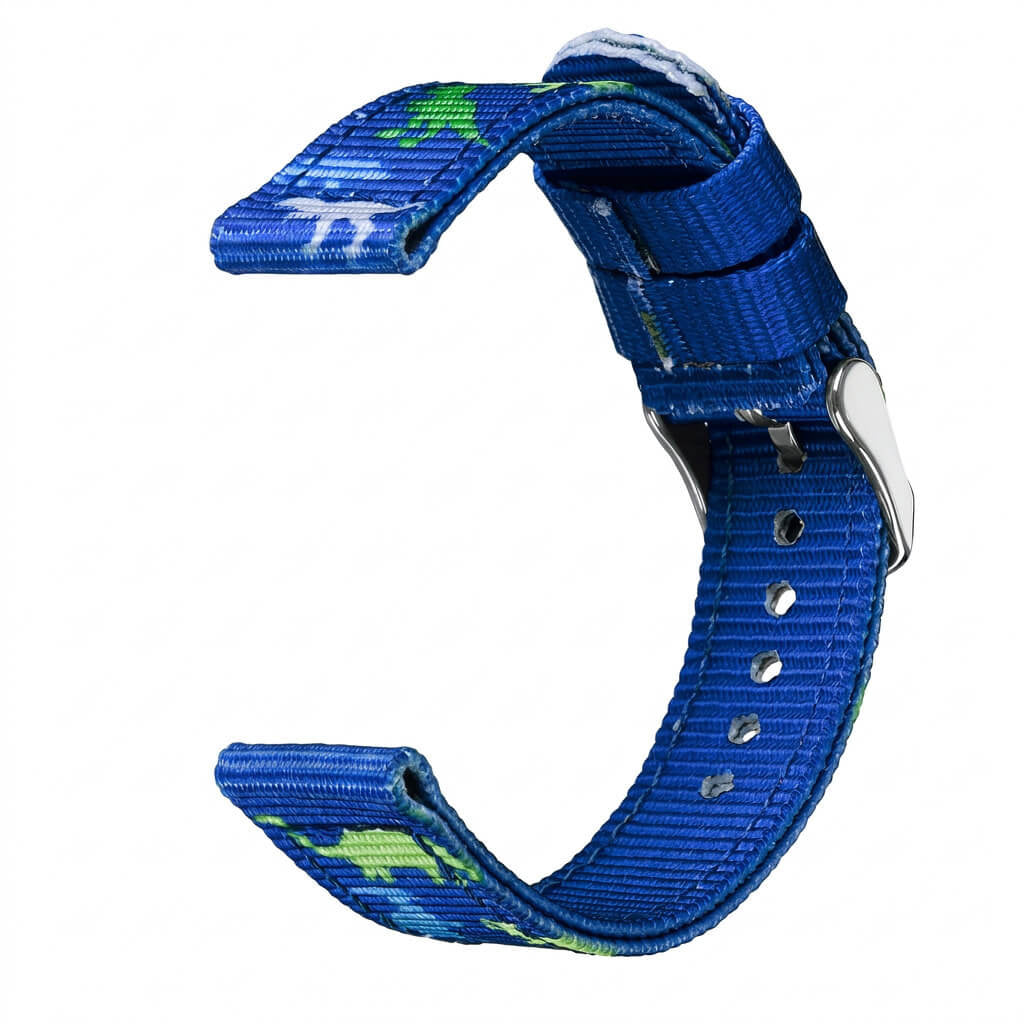 Bracelet de montre Ice-Watch nylon bleu Blue Dinosaur 14 mm boucle argentée