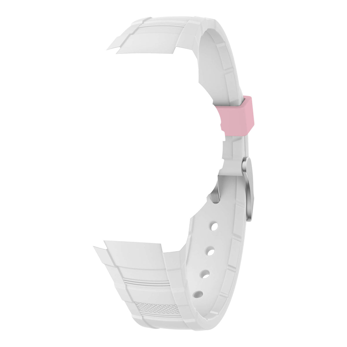 Bracelet de montre Ice-Watch silicone blanc et rose White Pink 16,8 mm boucle argentée