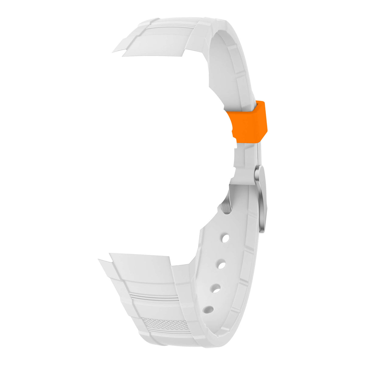 Bracelet de montre Ice-Watch silicone blanc et orange White Orange 16,8 mm boucle argentée