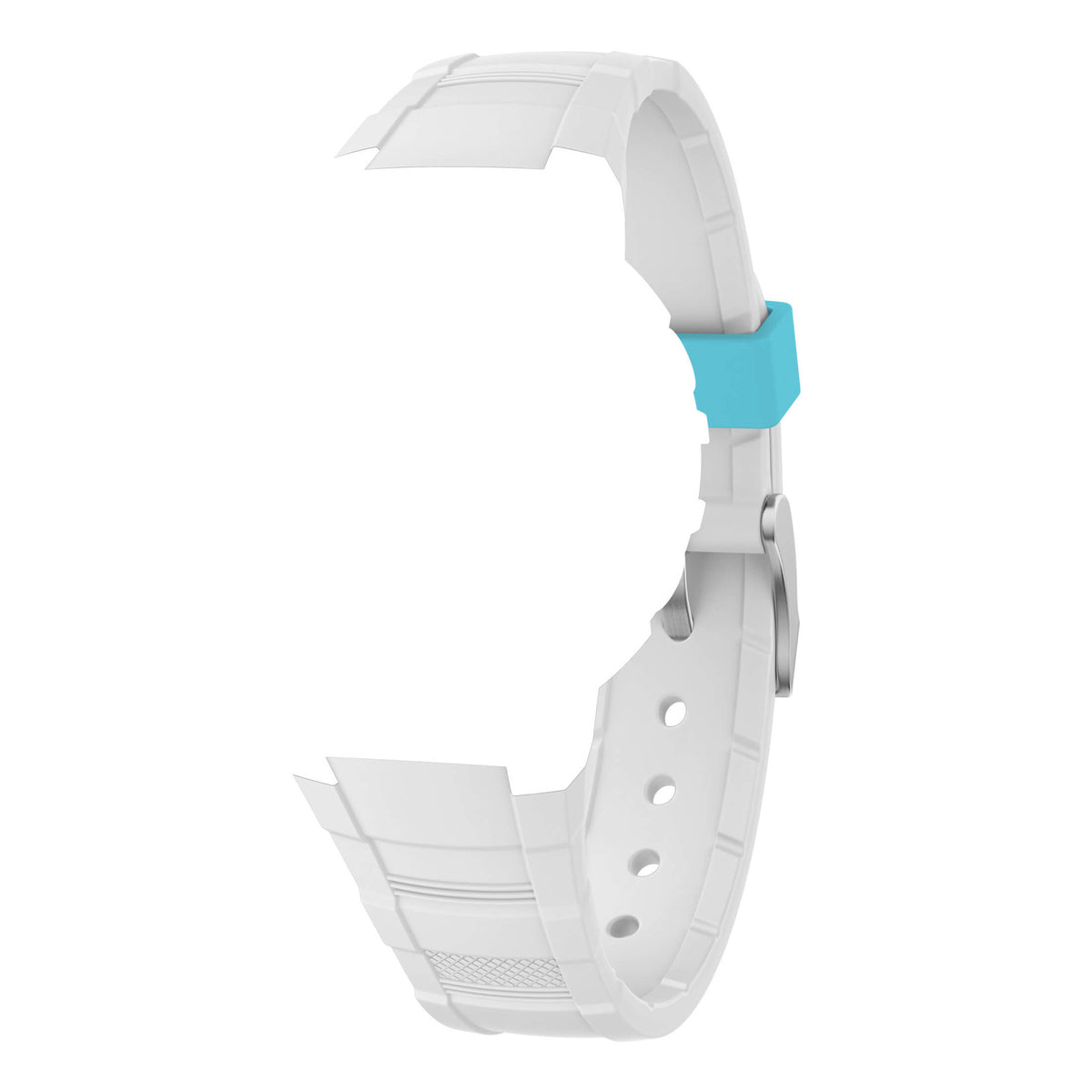 Bracelet de montre Ice-Watch silicone blanc et bleu White Blue 16,8 mm boucle argentée