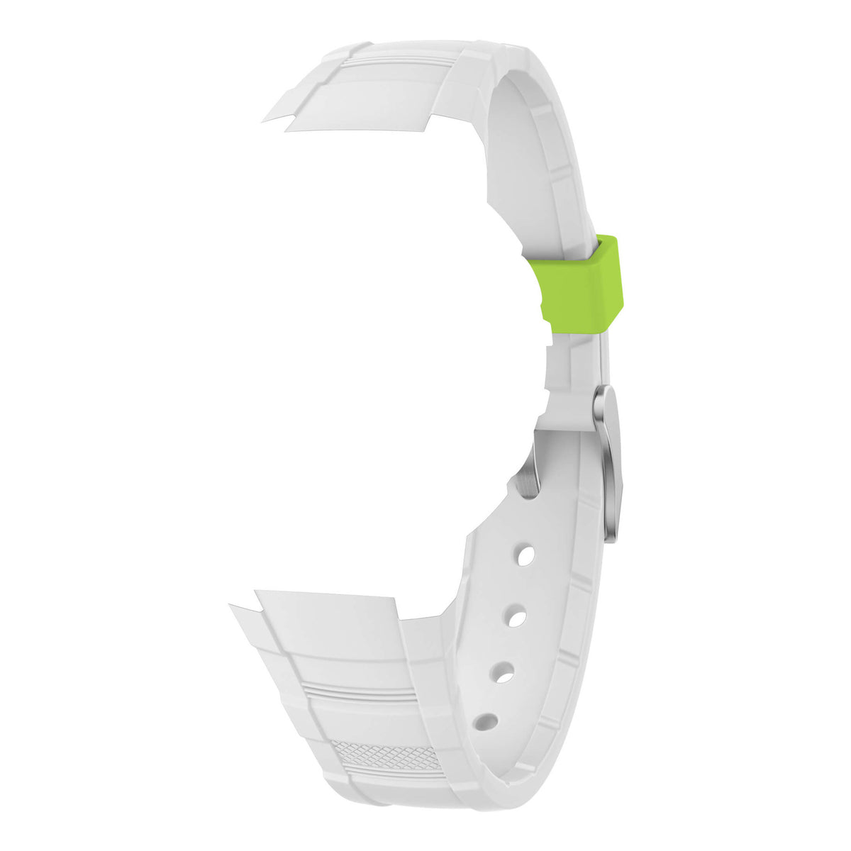 Bracelet de montre Ice-Watch silicone blanc et vert White Green 16,8 mm boucle argentée