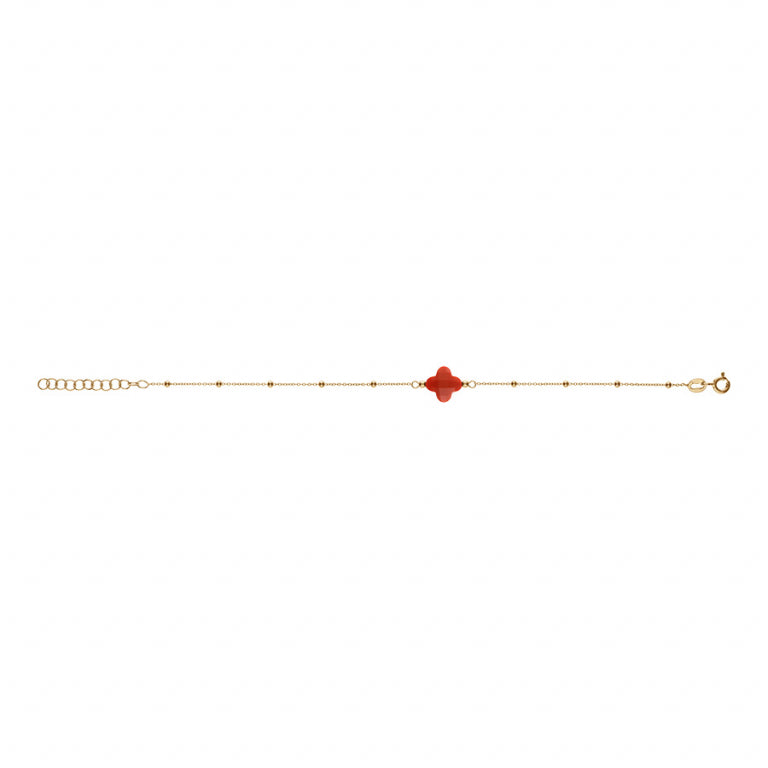 Bracelet Trèfle – Argent Doré à l’Or Fin | Azuline vue 2