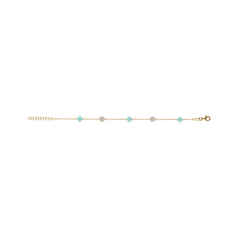 Clover Bracelet – Silver Gilded with Fine Gold | Azuline view 2