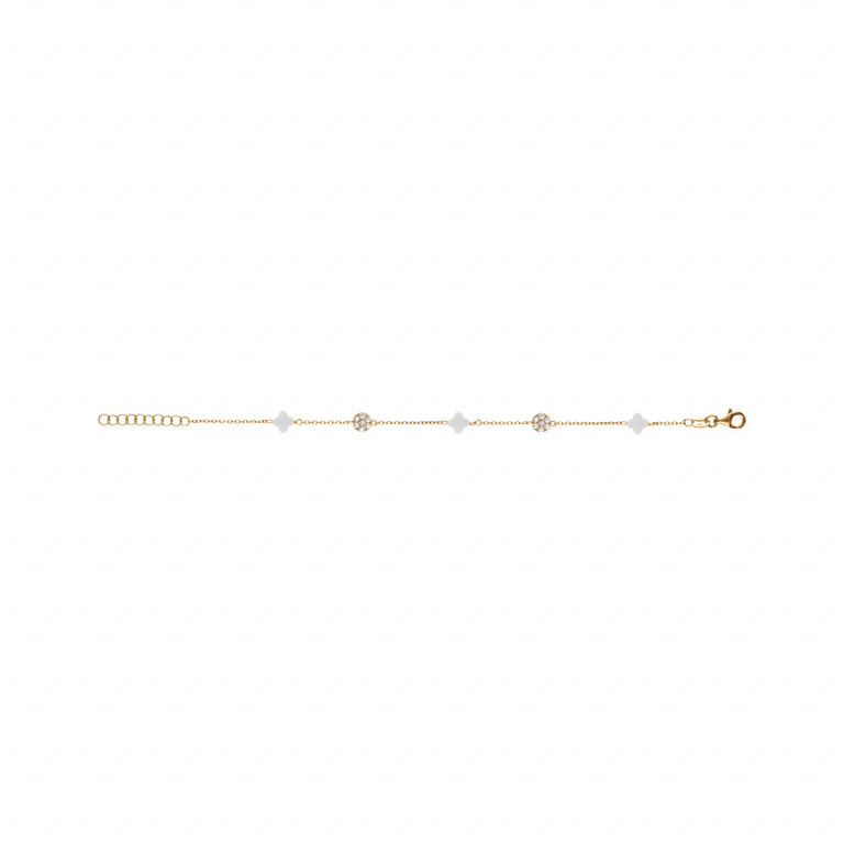 Bracelet Trèfle – Argent Doré à l’Or Fin | Azuline vue 2