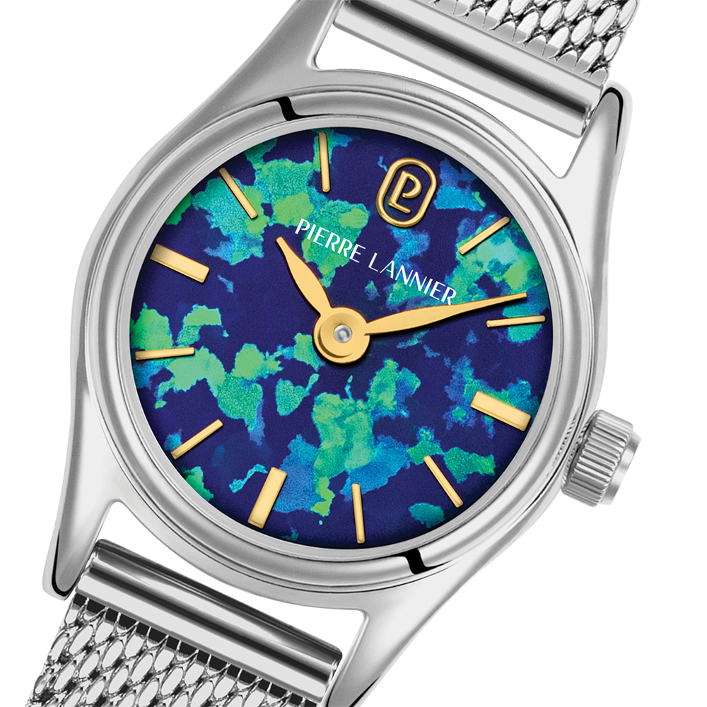 Montre femme Pierre Lannier OPALIA 024M661 – cadran bleu bracelet acier milanais argenté – vue 3