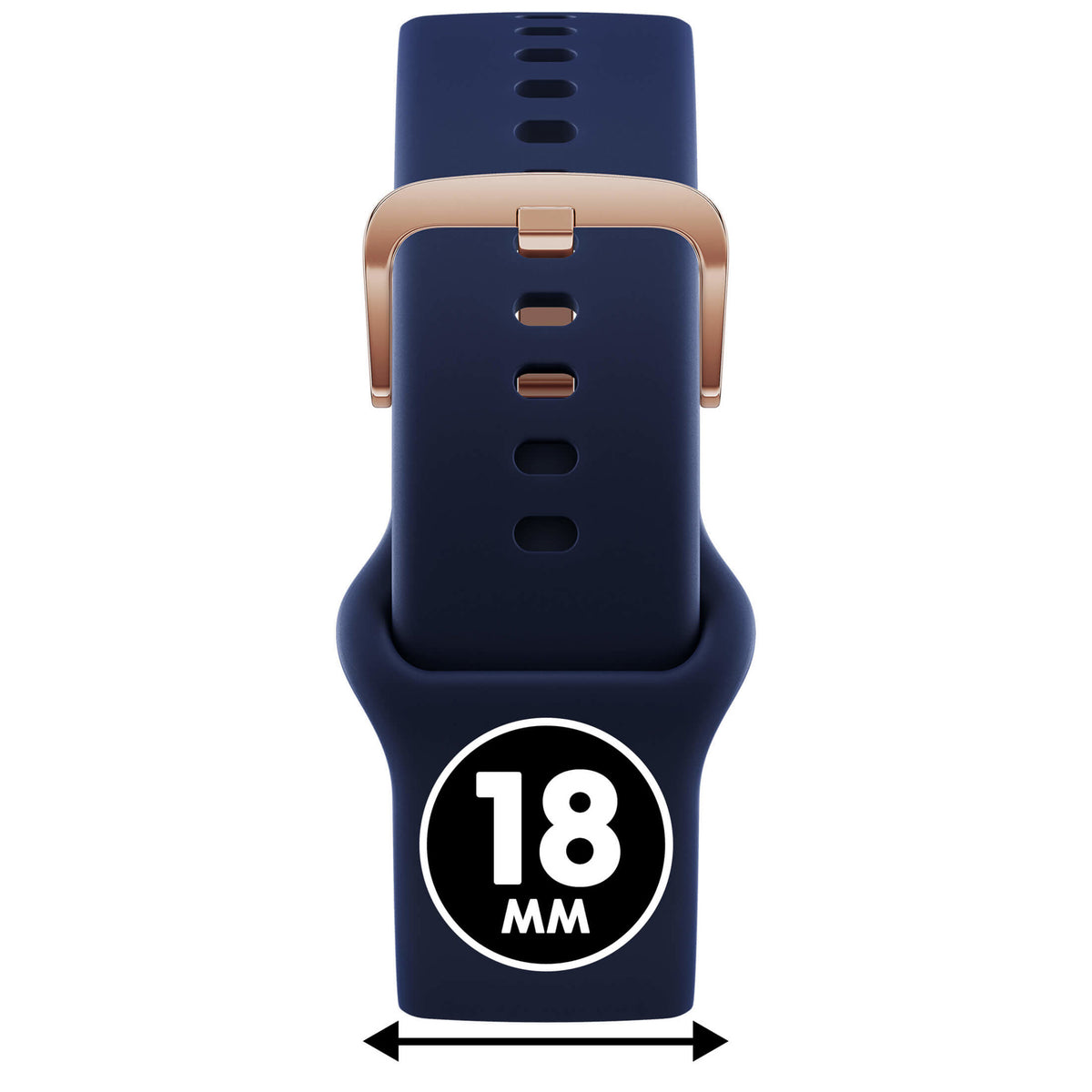 Bracelet de montre Ice-Watch silicone bleu Blue 18 mm boucle or rose