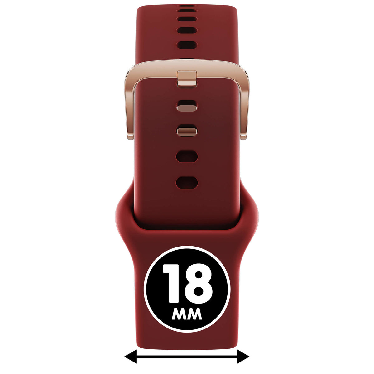 Bracelet de montre Ice-Watch silicone rouge Red 18 mm boucle or rose