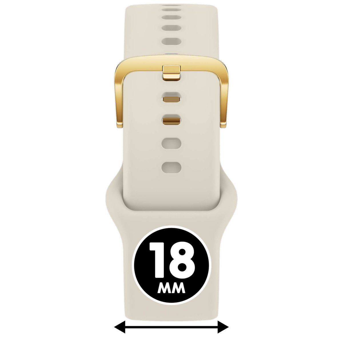 Bracelet de montre Ice-Watch silicone beige Almond 18 mm boucle dorée