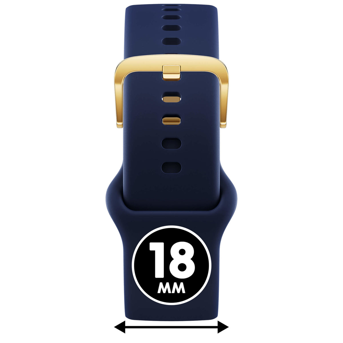 Bracelet de montre Ice-Watch silicone bleu Blue 18 mm boucle dorée