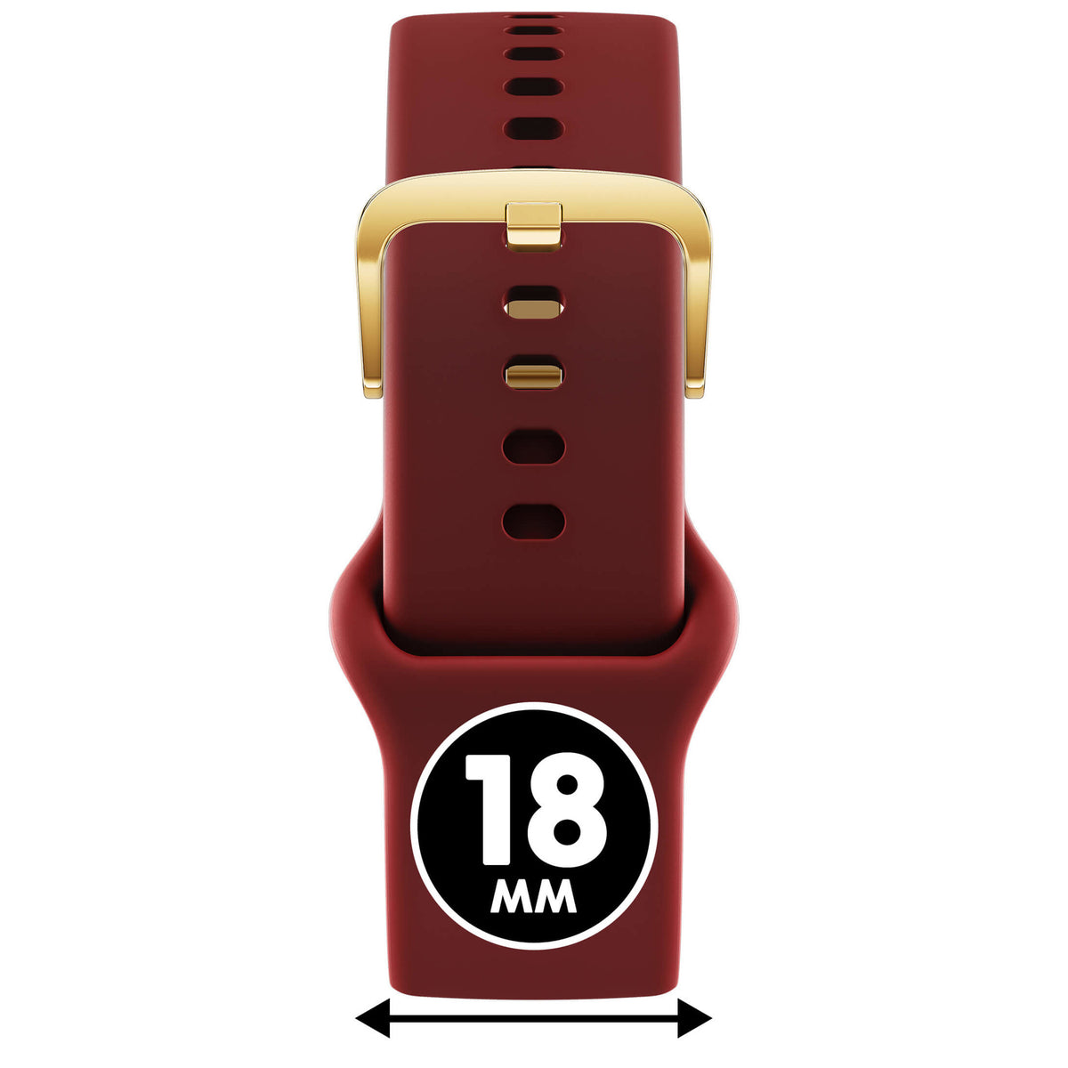 Bracelet de montre Ice-Watch silicone rouge Red 18 mm boucle dorée