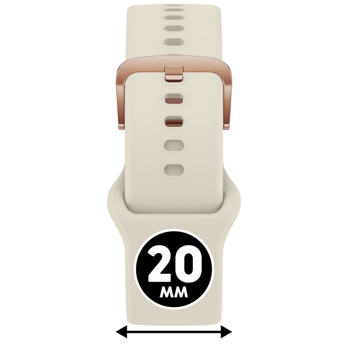 Bracelet de montre Ice-Watch silicone beige Almond 20 mm boucle or rose
