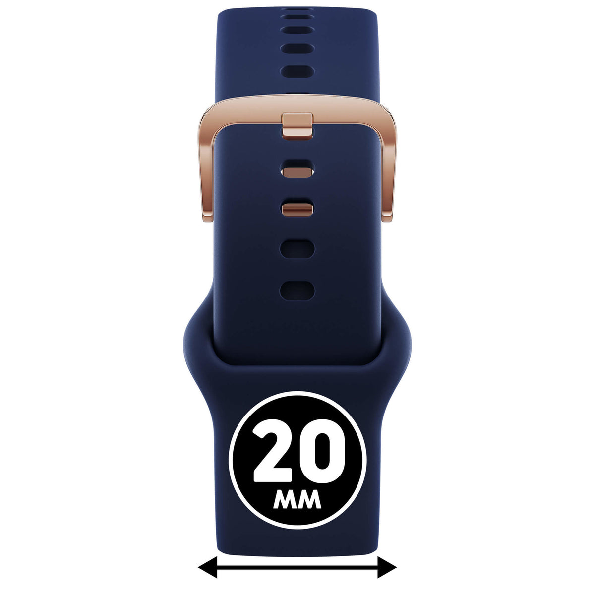 Bracelet de montre Ice-Watch silicone bleu Blue 20 mm boucle or rose