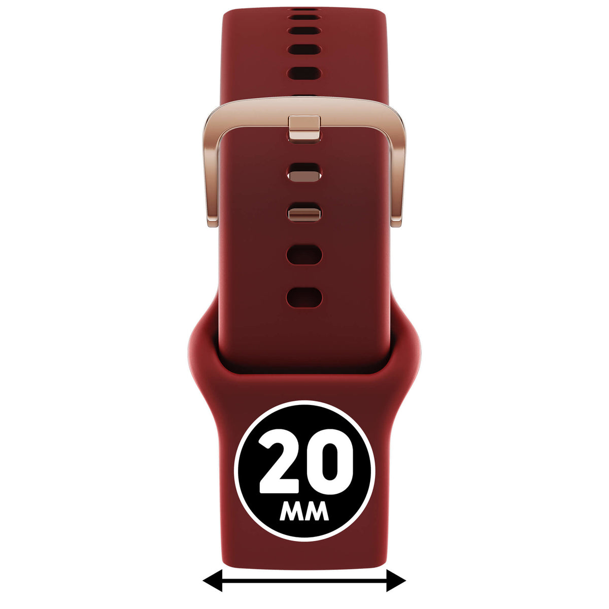 Bracelet de montre Ice-Watch silicone rouge Red 20 mm boucle or rose