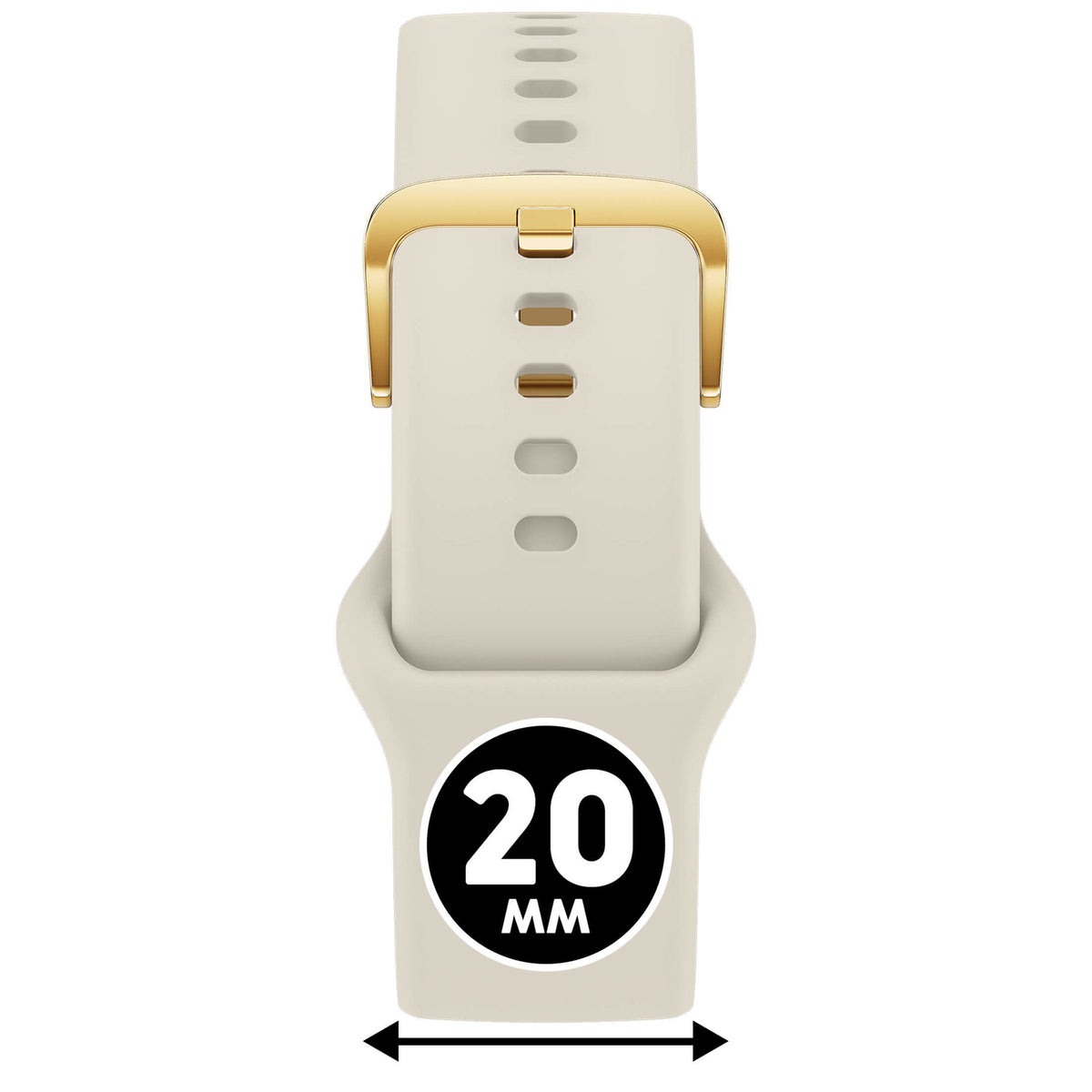 Bracelet de montre Ice-Watch silicone beige Almond 20 mm boucle dorée