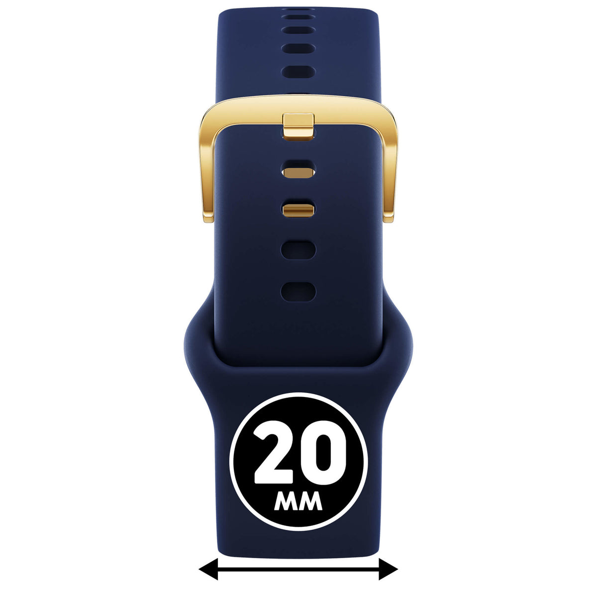 Bracelet de montre Ice-Watch silicone bleu Blue 20 mm boucle dorée