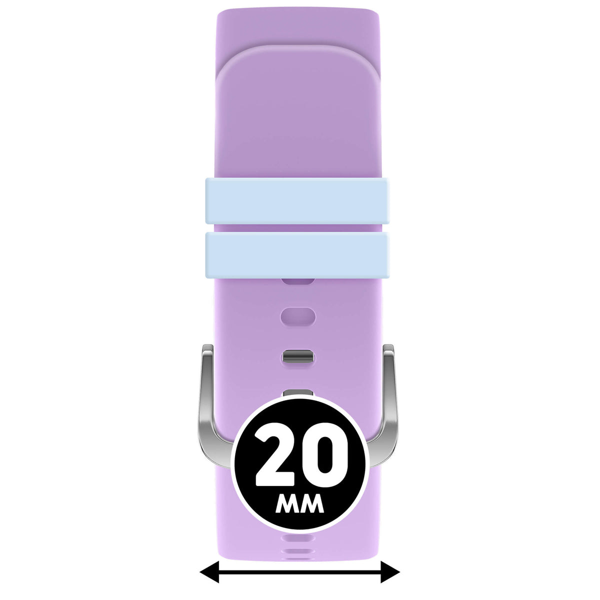Bracelet de montre Ice-Watch silicone violet Purple 20 mm boucle argentée