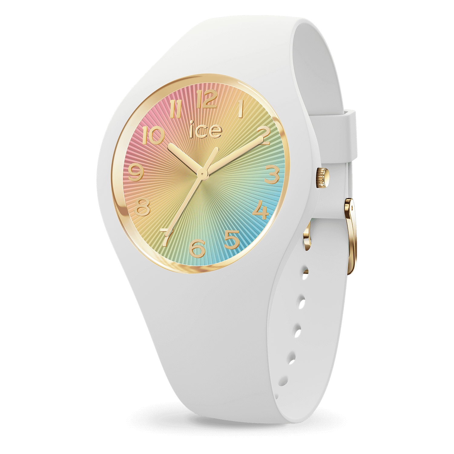 Klokke Ice-Watch CHAMPAGNE White Rainbow silikonrem 025249
