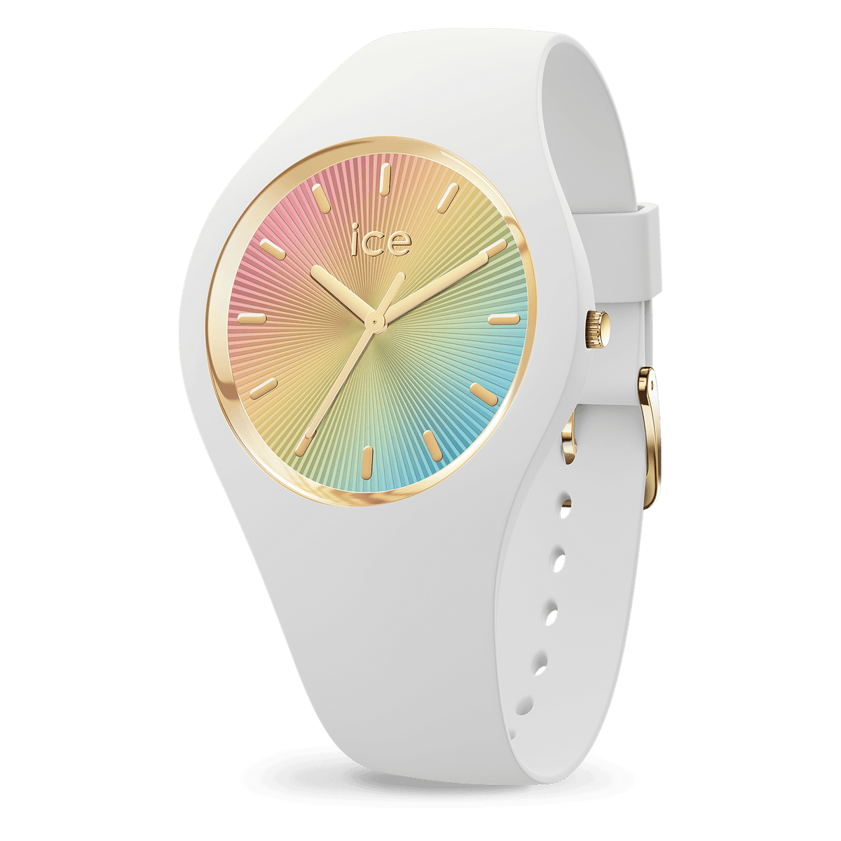 Ice-Watch CHAMPAGNE ホワイト レインボー 40 mm シリコン ストラップ 025350