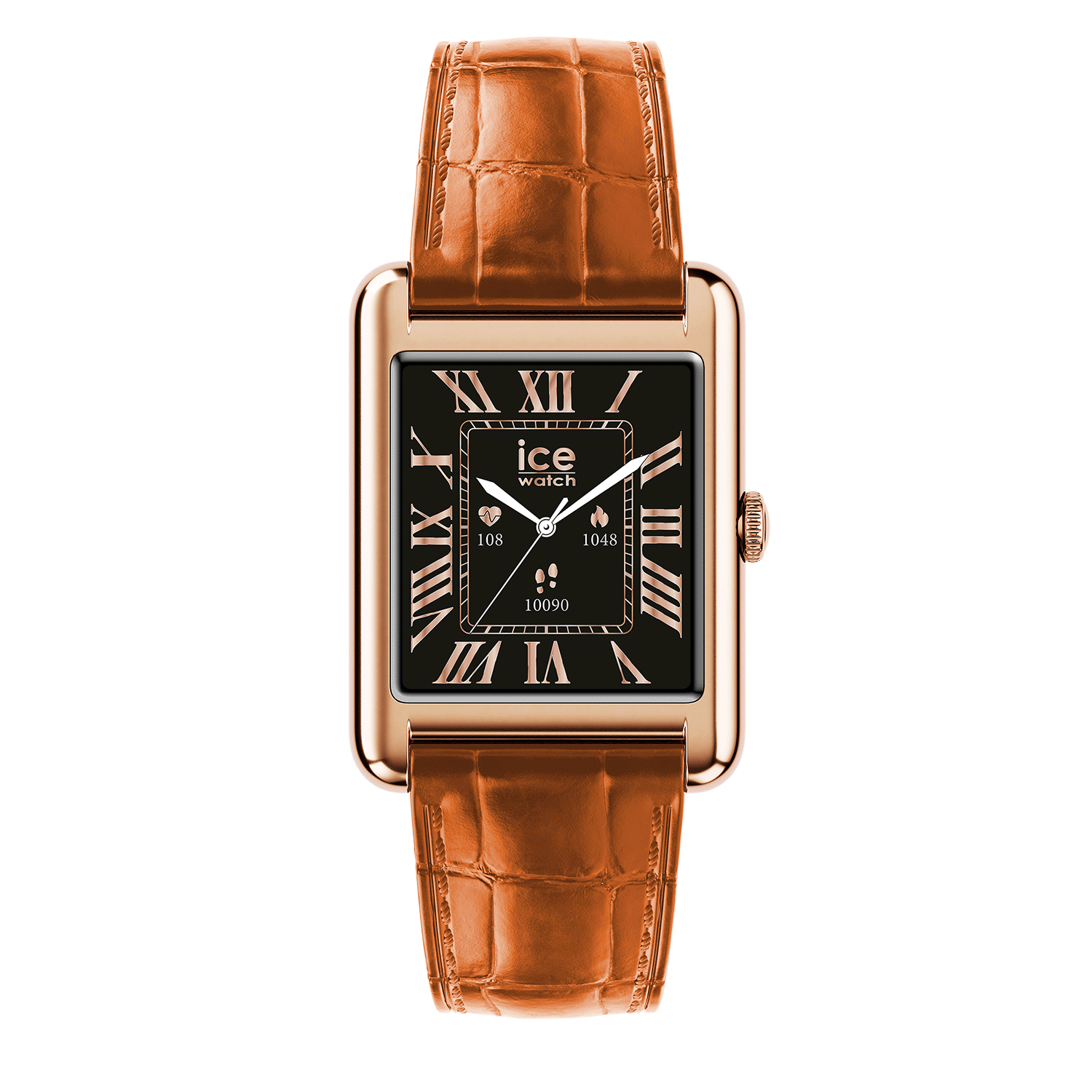 Connected watch Ice-Watch SMART TKS 2.0 Rose Gold Brown leather strap 025383