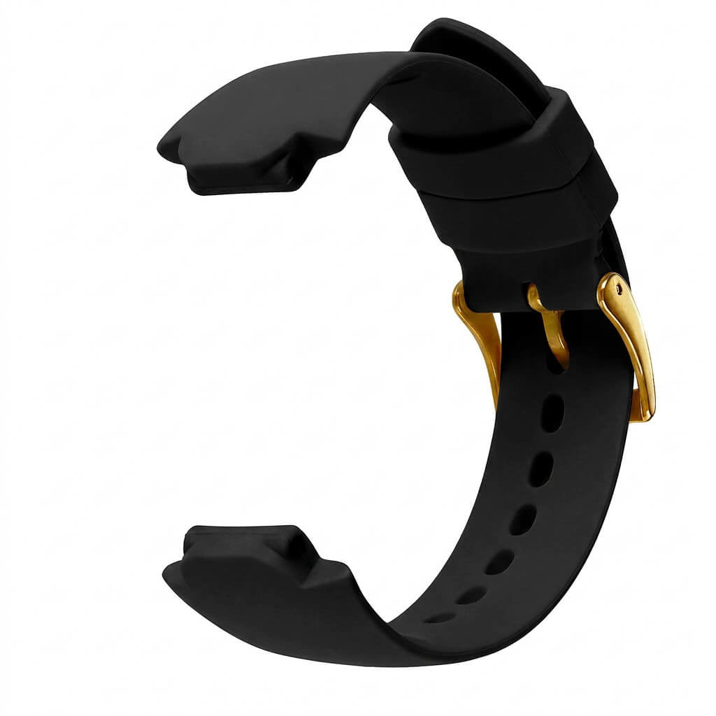 Bracelet de montre Ice-Watch silicone noir Black 16 mm boucle dorée