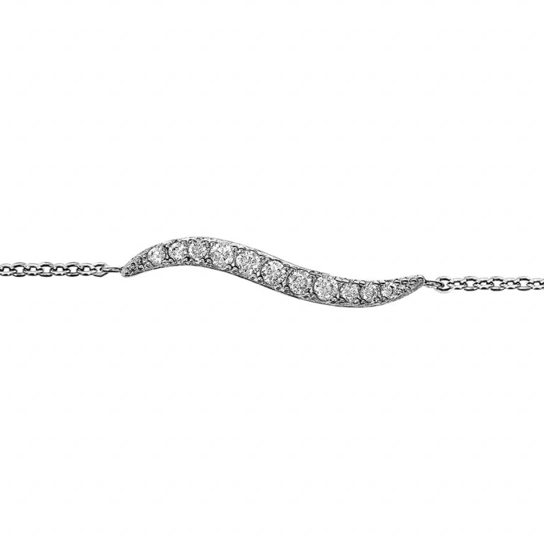 Pavé Leaf Armbånd – Sølv | Azulin