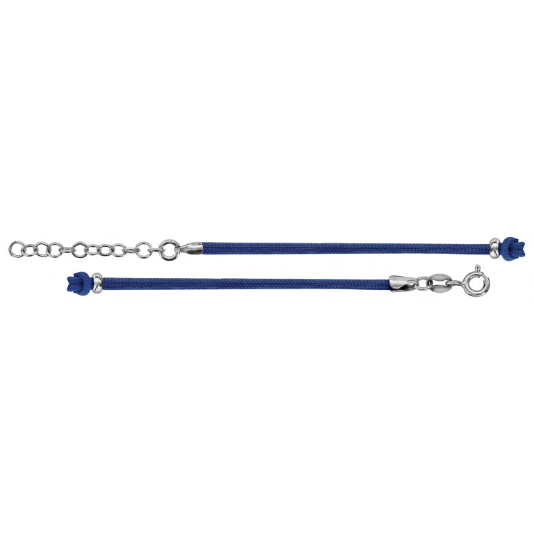 Dubbel marineblauw koord – gerhodineerd zilver | Azulin-weergave 2