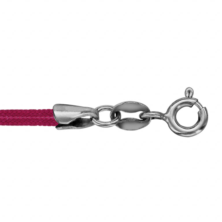 Single double fuchsia cord with end – Rhodium-plated silver | Azuline