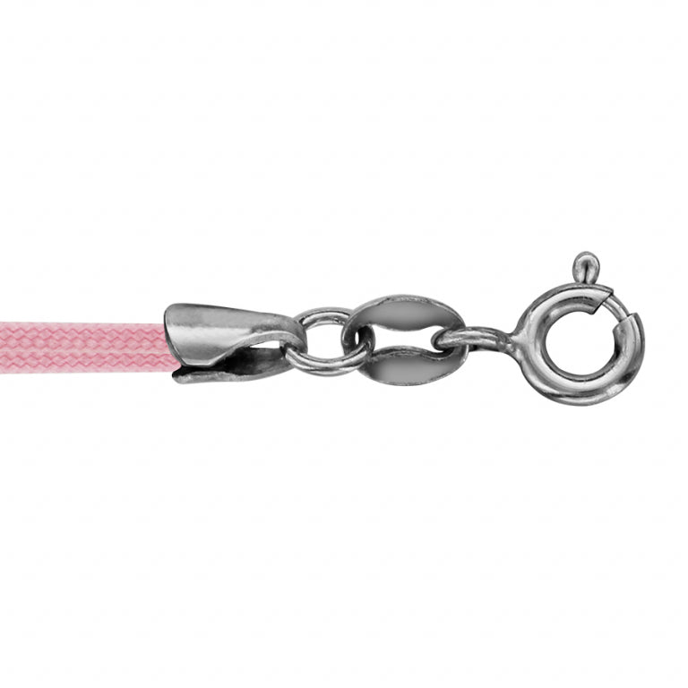 Single double pink cord – Rhodium-plated silver | Azuline