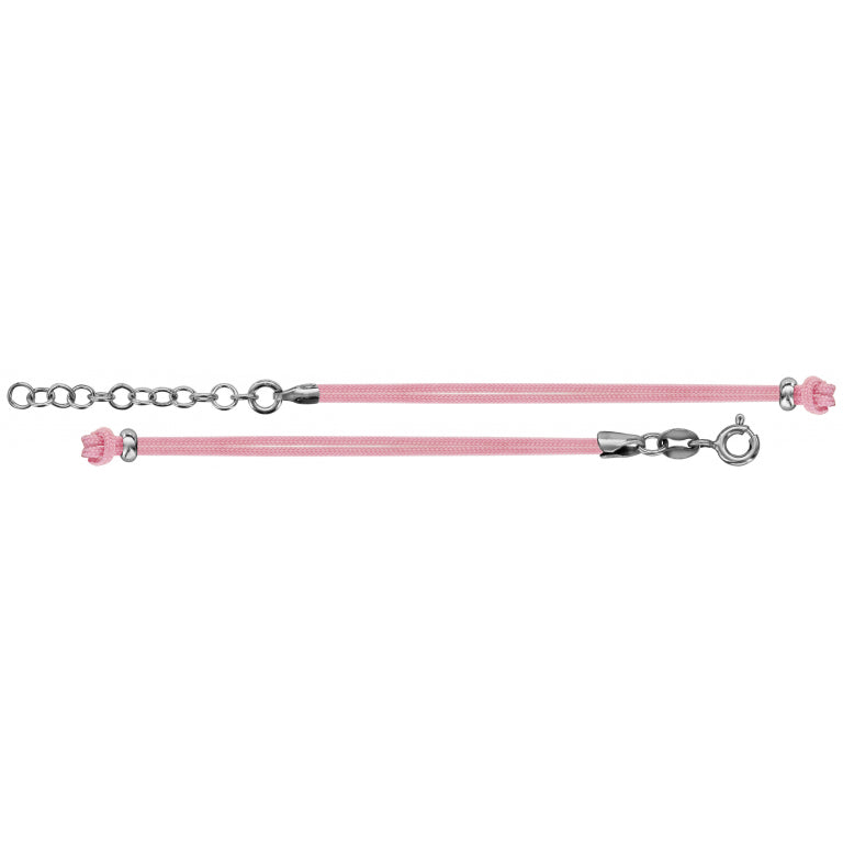 Single double pink cord – Rhodium-plated silver | Azuline view 2