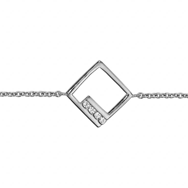 Gennembrudt diamantarmbånd – sølv | Azulin udsigt 2