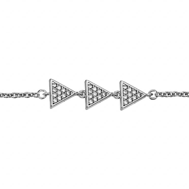 Pavé Triangles Armbånd – Sølv | Azulin view 2
