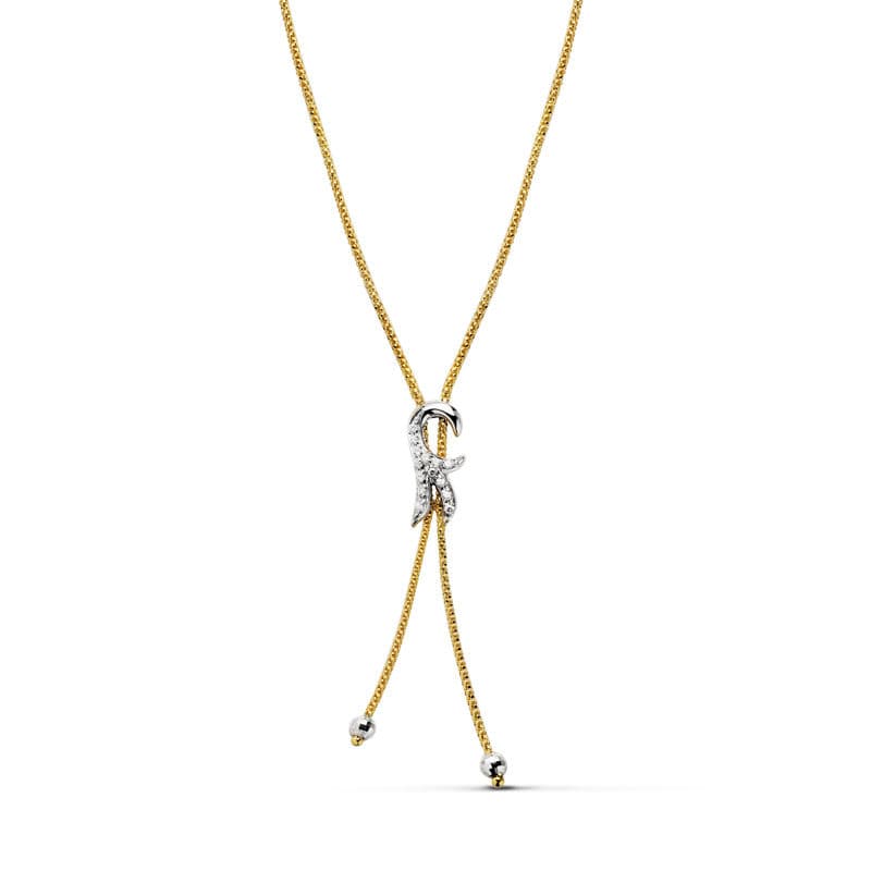 18K Tofarvet Guld Fleur Lis Halskæde 45 Cm