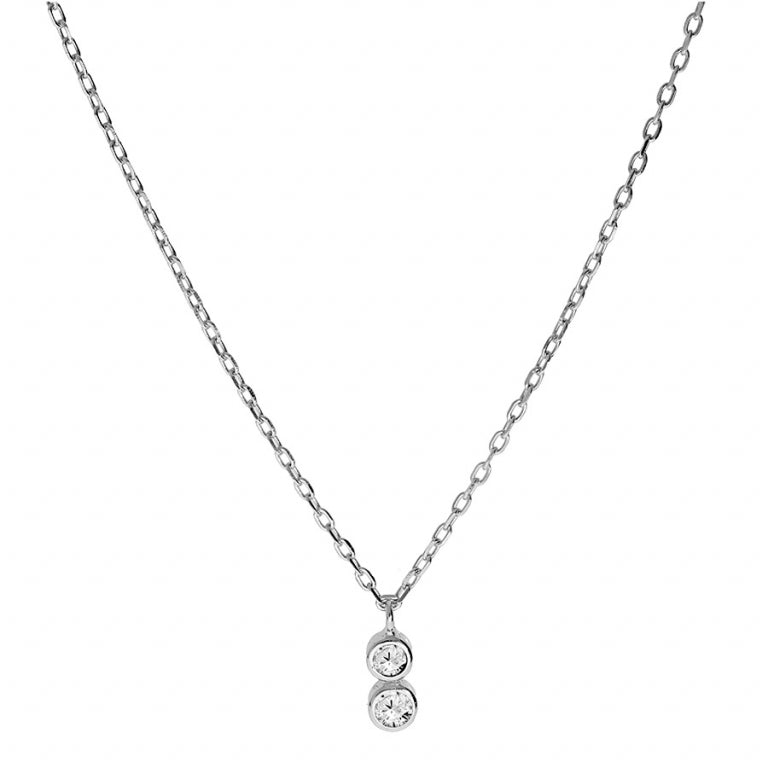 Cubic Zirconia Halskæde – Sølv | Azulin udsigt 2