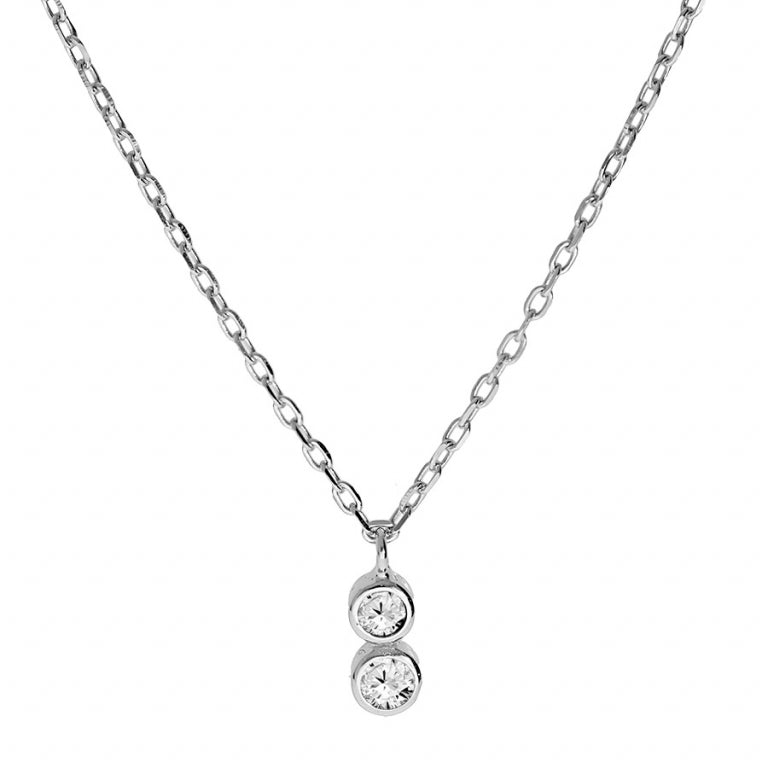 Cubic Zirconia Halskæde – Sølv | Azulin