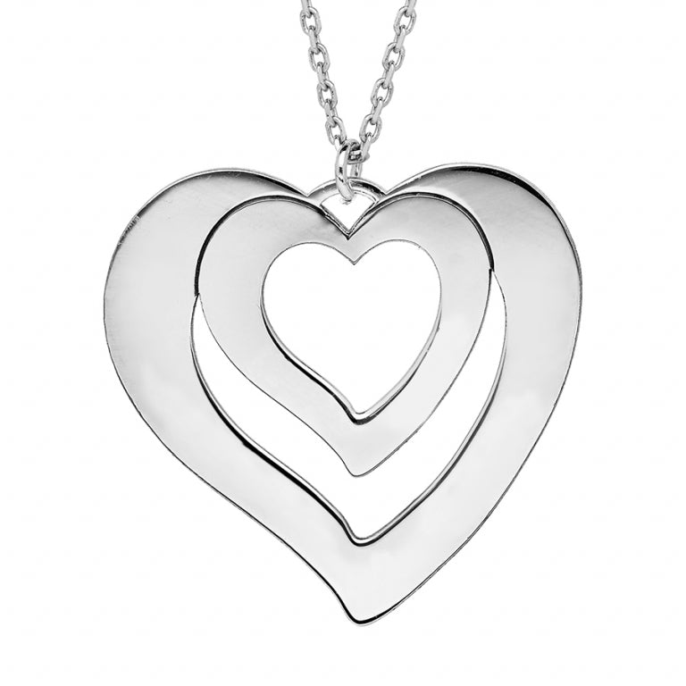 Collier prénom cœur gravable en argent 925 rhodié