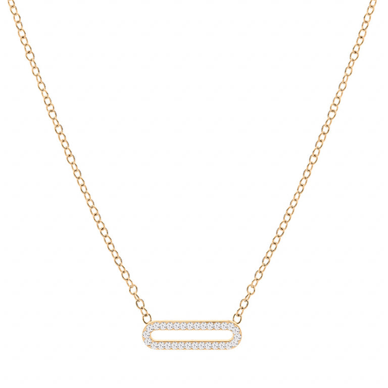 Collar de Malla Rectangular – Plata Dorada con Oro Fino | Azuline ver 2