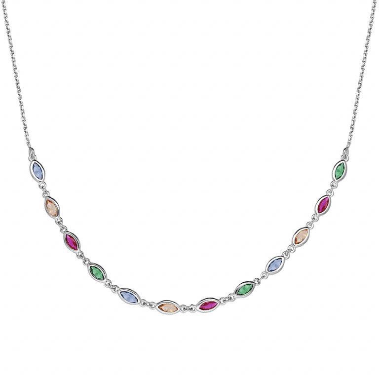 Collar de óxido de circonio multicolor – Plata | Azuline ver 2