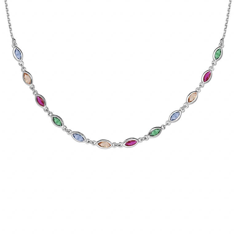 Collar de óxido de circonio multicolor – Plata | Azuline