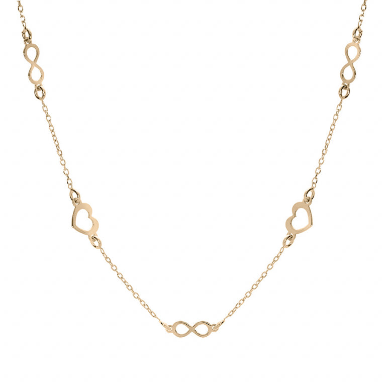 Collier Cœurs Infini – Argent Doré à l’Or Fin | Azuline vue 2